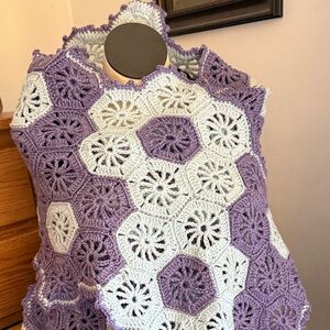 New handmade crochet hexagon shawl wrap